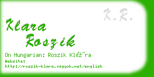 klara roszik business card